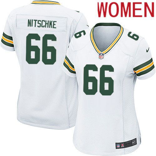 Women Green Bay Packers #66 Ray Nitschke White Nike Game NFL Jersey->women nfl jersey->Women Jersey
